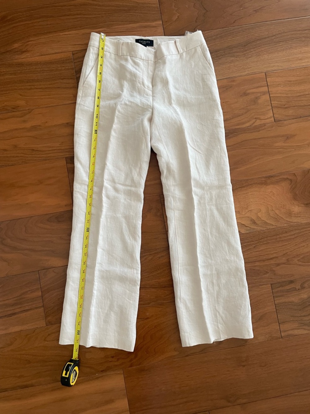 Talbots Cream 100% Linen Straight Leg Pants